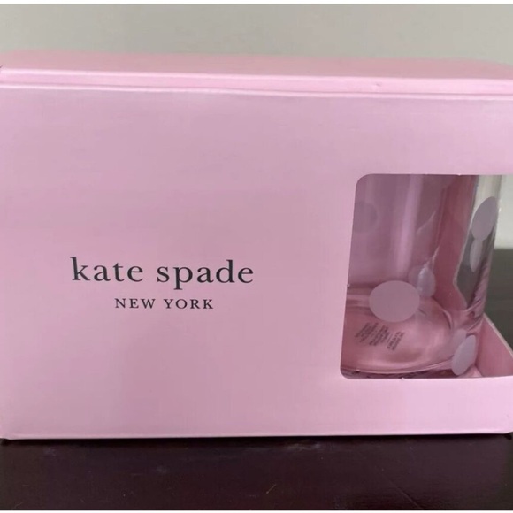 Kate Spade x Lenox Pearl Place Polka dot etched glasses wine whiskey stemless - Picture 4 of 9